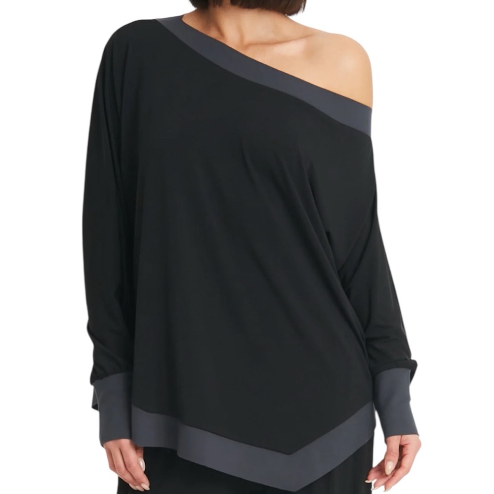 Planet boatneck matte jersey top
